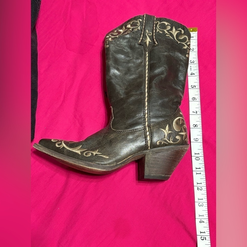 Durango Western Boots Women 12”Crush Scroll Chocolate Rd3203 Color:Brown Size:6 - Picture 9 of 11